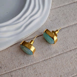 Amara Stud Brass Earrings
