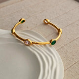 Tamara Green Stone Cuff Bracelet