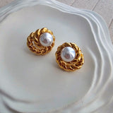 Baroque Gold Plated Twisted Earrings