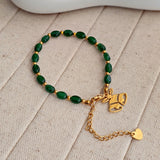 Christmas Green Bead Bracelet