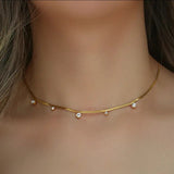 18K Gold Plated Zircon Studded Necklace