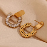 Zircon Statement Gold Plated Earrings