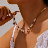 Layla Purple Charm Necklace