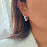 V Shape Pearl Studded Earrings