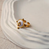 Vintage Pearl Geometric Ring