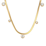 18K Gold Plated Zircon Studded Necklace
