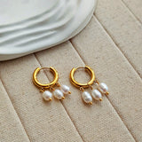 Triple Pearl Cuff Earrings