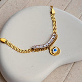Evil Eye Zircon Charm Chain Bracelet