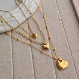 Hearts Triple Layered Necklace